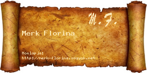Merk Florina névjegykártya